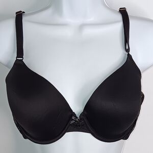Maidenform Bra One Fab Fit 36C Black Demi Underwire‎ 03150F Multiway Straps Lace